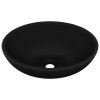 Luxusní umyvadlo oválné matné černé 40 x 33 cm keramické 146931
