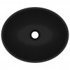 Luxusní umyvadlo oválné matné černé 40 x 33 cm keramické 146931