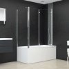 Sprchový kout 120 x 69 x 130 cm tvrzené sklo průhledný 146227