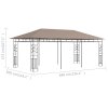 Altán s moskytiérou 6 x 3 x 2,73 m taupe 180 g/m² 312253