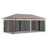 Altán s moskytiérou 6 x 3 x 2,73 m taupe 180 g/m² 312253