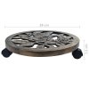 Vozíky pod květináč 6 ks bronzové 38 cm plast 48229