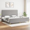 Rám postele s čelem světle šedý 200x200 cm textil 3125324