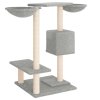 Škrabadlo pro kočky se škrabacími sloupky světle šedé 82 cm 171760