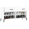 Botník bílý s vysokým leskem 102 x 35 x 55 cm kompozitní dřevo 829742