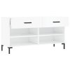 Botník bílý s vysokým leskem 102 x 35 x 55 cm kompozitní dřevo 829742