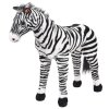Stojící plyšová hračka zebra černá a bílá XXL 91335