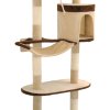 Nástěnné škrabadlo pro kočky sisalové sloupky 194cm béžovohnědé 170589