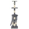 Škrabadlo pro kočky sisalové sloupky 138 cm šedé s tlapkami 170579
