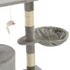 Škrabadlo pro kočky se sisalovými sloupky 138 cm šedé 170578