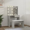 Toaletní stolek sada s LED betonově šedý kompozitní dřevo 3114110