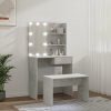 Toaletní stolek sada s LED betonově šedý kompozitní dřevo 3114110