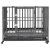 Klec pro psy s kolečky ocel 102 x 72 x 85 cm 171492
