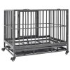 Klec pro psy s kolečky ocel 102 x 72 x 85 cm 171492