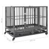 Klec pro psy s kolečky ocel 102 x 72 x 85 cm 171492