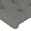 Rám postele s čelem tmavě šedý 200x200 cm textil 3125325
