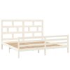 Rám postele bílý masivní borovice 200 x 200 cm 3101304