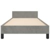 Rám postele bez matrace světle šedá 100 x 200 cm samet 3125617