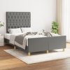 Rám postele bez matrace tmavě šedá 120 x 200 cm textil 3125285
