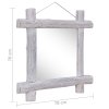 Dřevěné zrcadlo bílé 70 x 70 cm masivní recyklované dřevo 283932