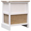 Noční stolky 2 ks bílé a přírodní 38x28x45 cm dřevo pavlovnie 284057
