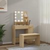 Toaletní stolek sada s LED dub sonoma kompozitní dřevo 3114117