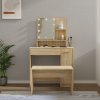 Toaletní stolek sada s LED dub sonoma kompozitní dřevo 3114117