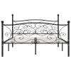 Rám postele s laťkovým roštem černý kov 200 x 200 cm 284460