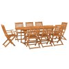 9dílný zahradní jídelní set 220x90x75 cm masivní akáciové dřevo 3086974
