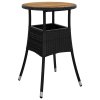 5dílný zahradní bistro set s poduškami černý polyratan 3187433