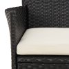 5dílný zahradní bistro set s poduškami černý polyratan 3187433
