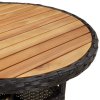 5dílný zahradní bistro set s poduškami černý polyratan 3187433
