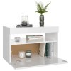 Noční stolky s LED osvětlením 2 ks bílé vysoký lesk 60x35x40 cm 3082787