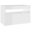 Noční stolky s LED osvětlením 2 ks bílé vysoký lesk 60x35x40 cm 3082787