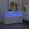 Noční stolky s LED osvětlením 2 ks bílé vysoký lesk 60x35x40 cm 3082787