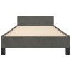 Rám postele bez matrace tmavě šedá 100 x 200 cm samet 3125801