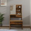 Toaletní stolek sada s LED kouřový dub kompozitní dřevo 3114112
