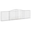 Klenuté gabionové koše 9 ks 400x30x100/120cm pozinkované železo 3146873