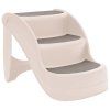 Skládací 3stupňové schůdky pro psy krémové 50x38x38 cm plast 152233