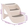 Skládací 3stupňové schůdky pro psy krémové 50x38x38 cm plast 152233