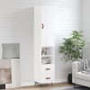 Skříň highboard bílá s vysokým leskem 34,5x34x180 cm kompozit 3198891