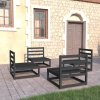4dílná zahradní sedací souprava černá masivní borovice 3075263