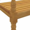 Lavice Batavia s šedou poduškou 150 cm masivní teakové dřevo 3100827