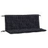 Podušky na lavici 2 ks černé kárované 120 x 50 x 7 cm textil 361691