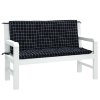 Podušky na lavici 2 ks černé kárované 120 x 50 x 7 cm textil 361691