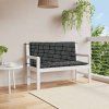 Podušky na lavici 2 ks černé kárované 120 x 50 x 7 cm textil 361691