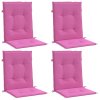 Podušky na židli s nízkým opěradlem 4 ks růžové textil 361335