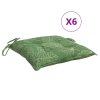 Podušky na židli 6 ks vzor listů 50 x 50 x 7 cm textil 361557