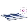 Podušky na židli 4 ks modré a bílé pruhy 50x50x4 cm textil 361078