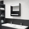 LED koupelnová skříňka se zrcadlem šedá 50 x 14 x 60 cm 326482